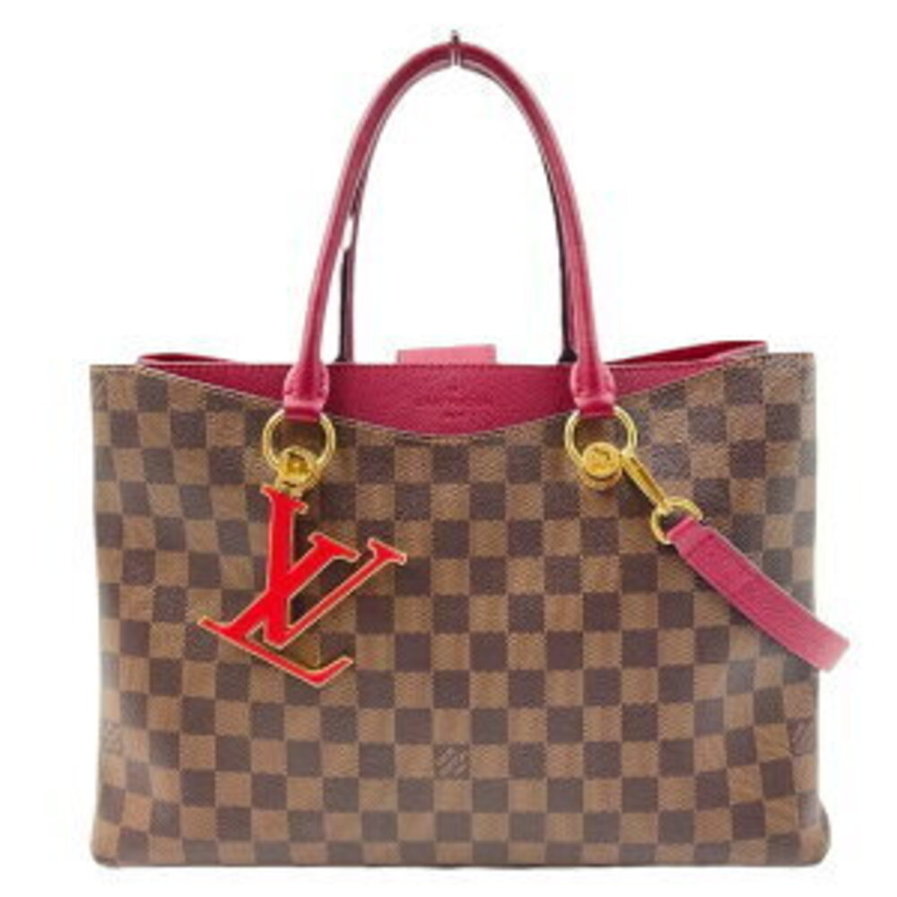 LOUIS VUITTON Riverside Shoulder Bag Damier Ebene Brown Lidvan Rose Pink Brown